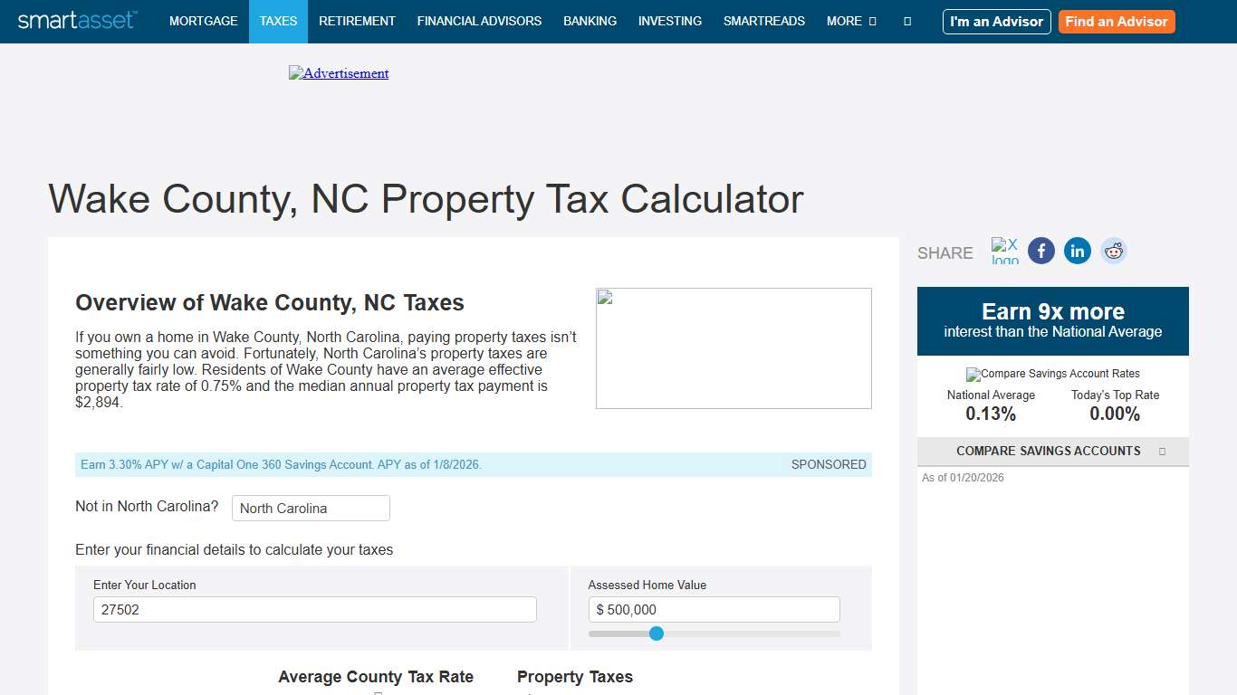 Wake County, NC Property Tax Calculator - SmartAsset